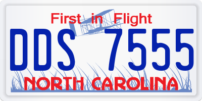 NC license plate DDS7555