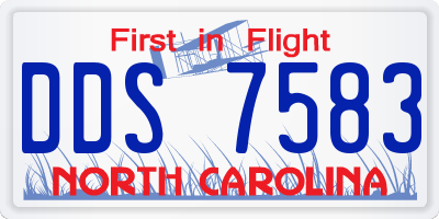 NC license plate DDS7583