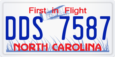 NC license plate DDS7587