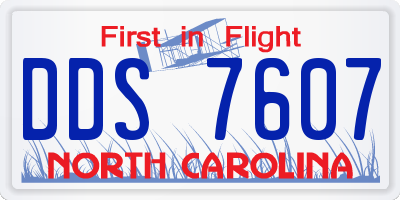 NC license plate DDS7607