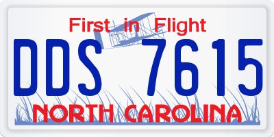 NC license plate DDS7615