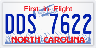 NC license plate DDS7622