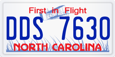 NC license plate DDS7630