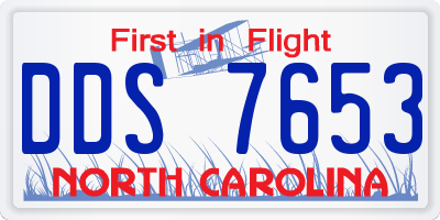 NC license plate DDS7653