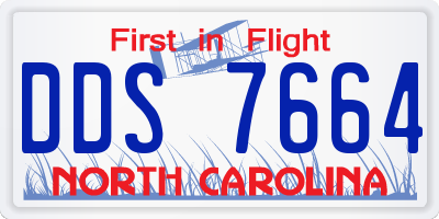NC license plate DDS7664