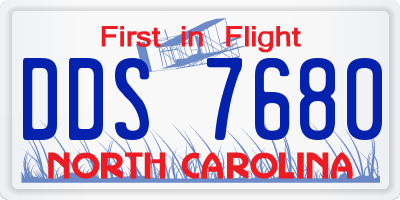 NC license plate DDS7680