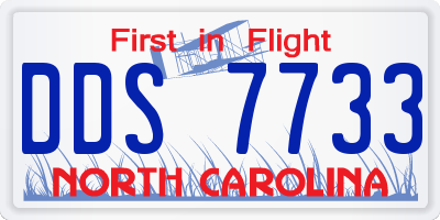 NC license plate DDS7733