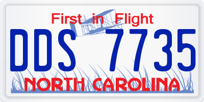 NC license plate DDS7735