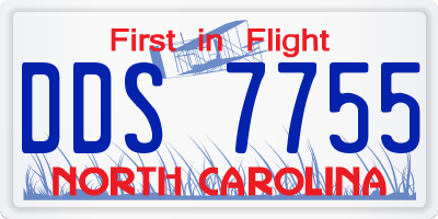 NC license plate DDS7755