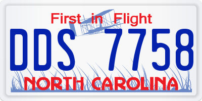 NC license plate DDS7758