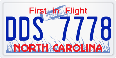 NC license plate DDS7778