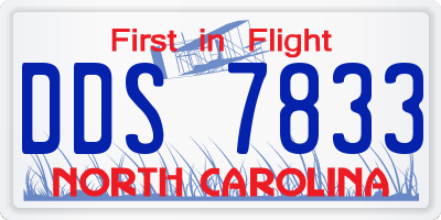 NC license plate DDS7833