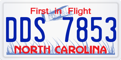 NC license plate DDS7853
