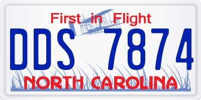 NC license plate DDS7874