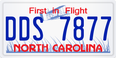 NC license plate DDS7877
