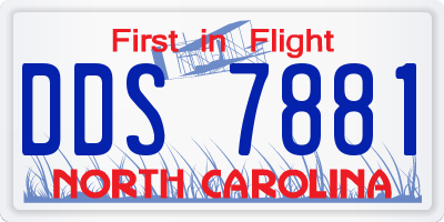 NC license plate DDS7881