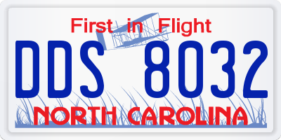 NC license plate DDS8032