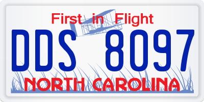 NC license plate DDS8097