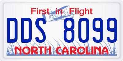 NC license plate DDS8099