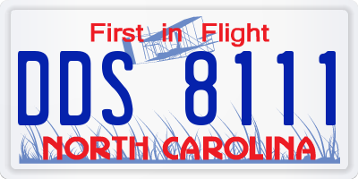 NC license plate DDS8111