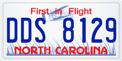 NC license plate DDS8129