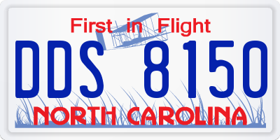 NC license plate DDS8150