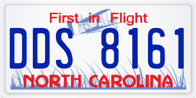 NC license plate DDS8161