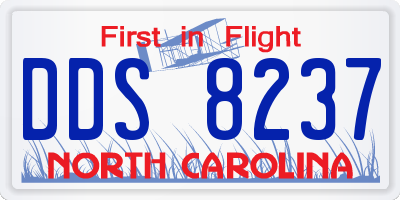 NC license plate DDS8237