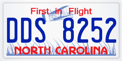 NC license plate DDS8252