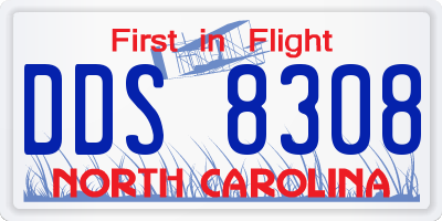 NC license plate DDS8308