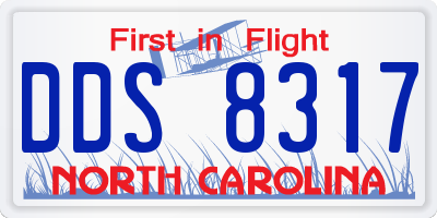 NC license plate DDS8317