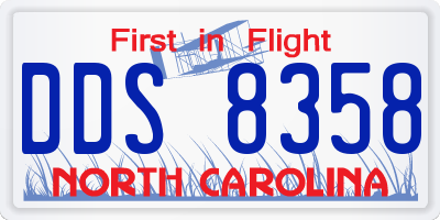 NC license plate DDS8358