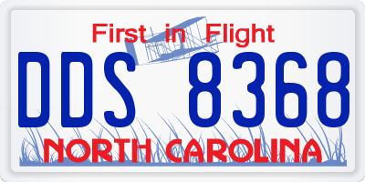 NC license plate DDS8368