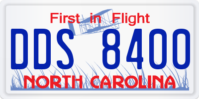 NC license plate DDS8400