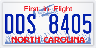 NC license plate DDS8405
