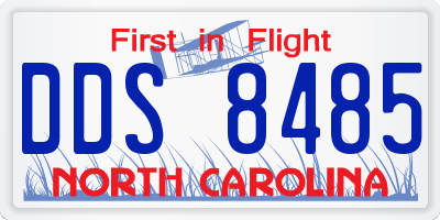 NC license plate DDS8485