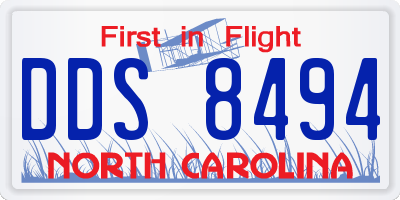 NC license plate DDS8494