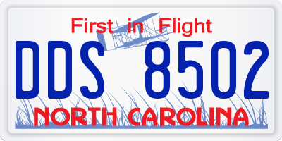 NC license plate DDS8502