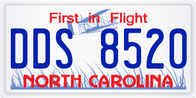 NC license plate DDS8520