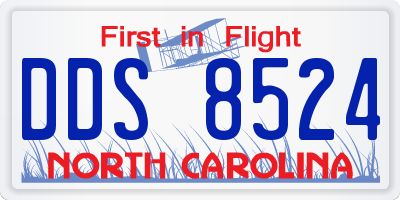 NC license plate DDS8524