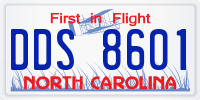 NC license plate DDS8601