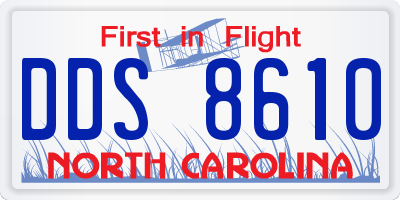 NC license plate DDS8610