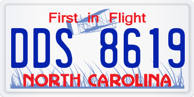 NC license plate DDS8619