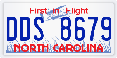NC license plate DDS8679