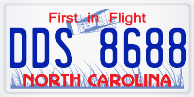 NC license plate DDS8688