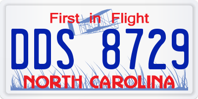 NC license plate DDS8729