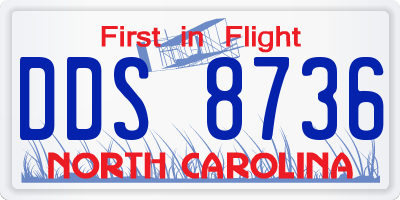 NC license plate DDS8736