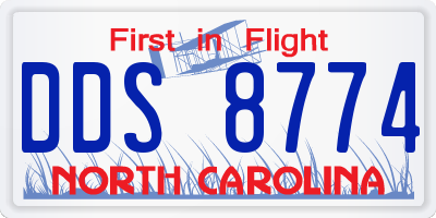NC license plate DDS8774