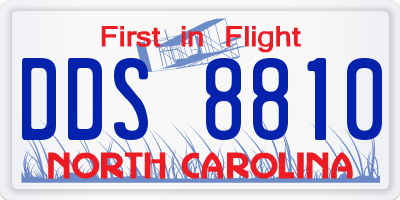 NC license plate DDS8810