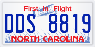 NC license plate DDS8819